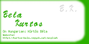 bela kurtos business card
